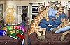 8 Giraffes in a Bed